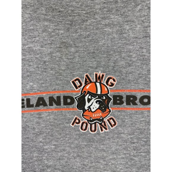 Vintage 90s Cleveland Browns NFL Football Dawg Pound Grey Crewneck Sweater Large - Picture 8 of 15